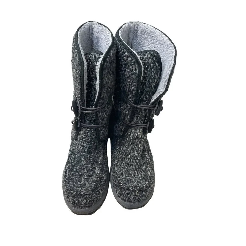Sanuk The Horizon Boots Cozy Faux Fur Lined Women’s Size 7 Gray Weatherproof